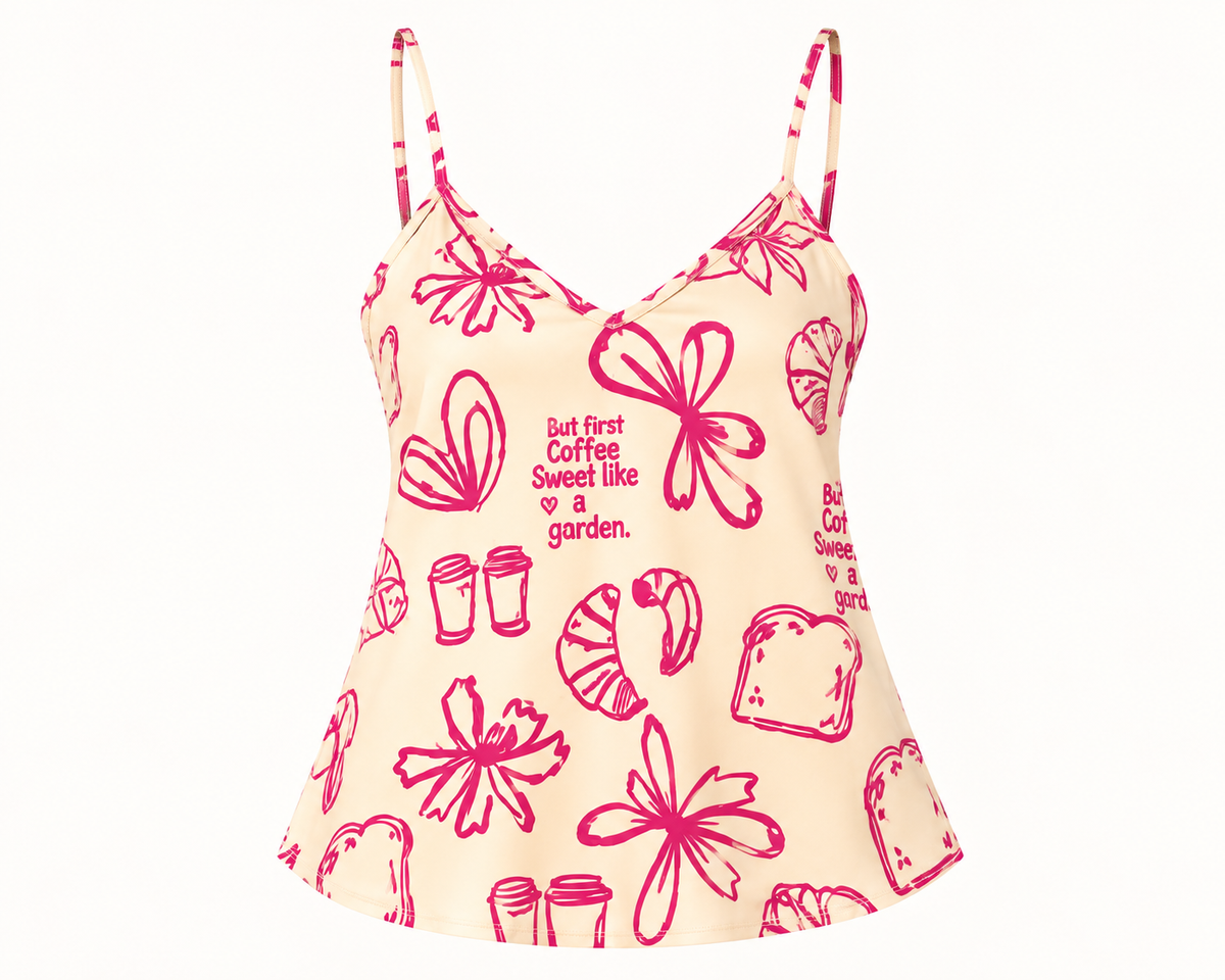 Blusa de Tiras Sweet Like a Garden (Amarillo/Fucsia)