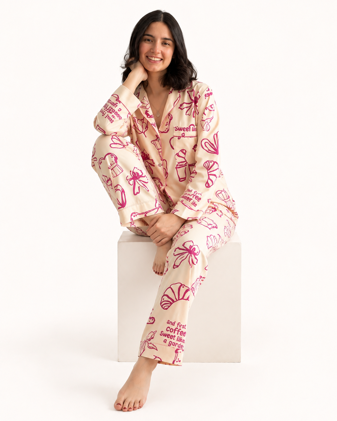 Sweet Like a Garden · Manga Corta (Amarillo/Fucsia)