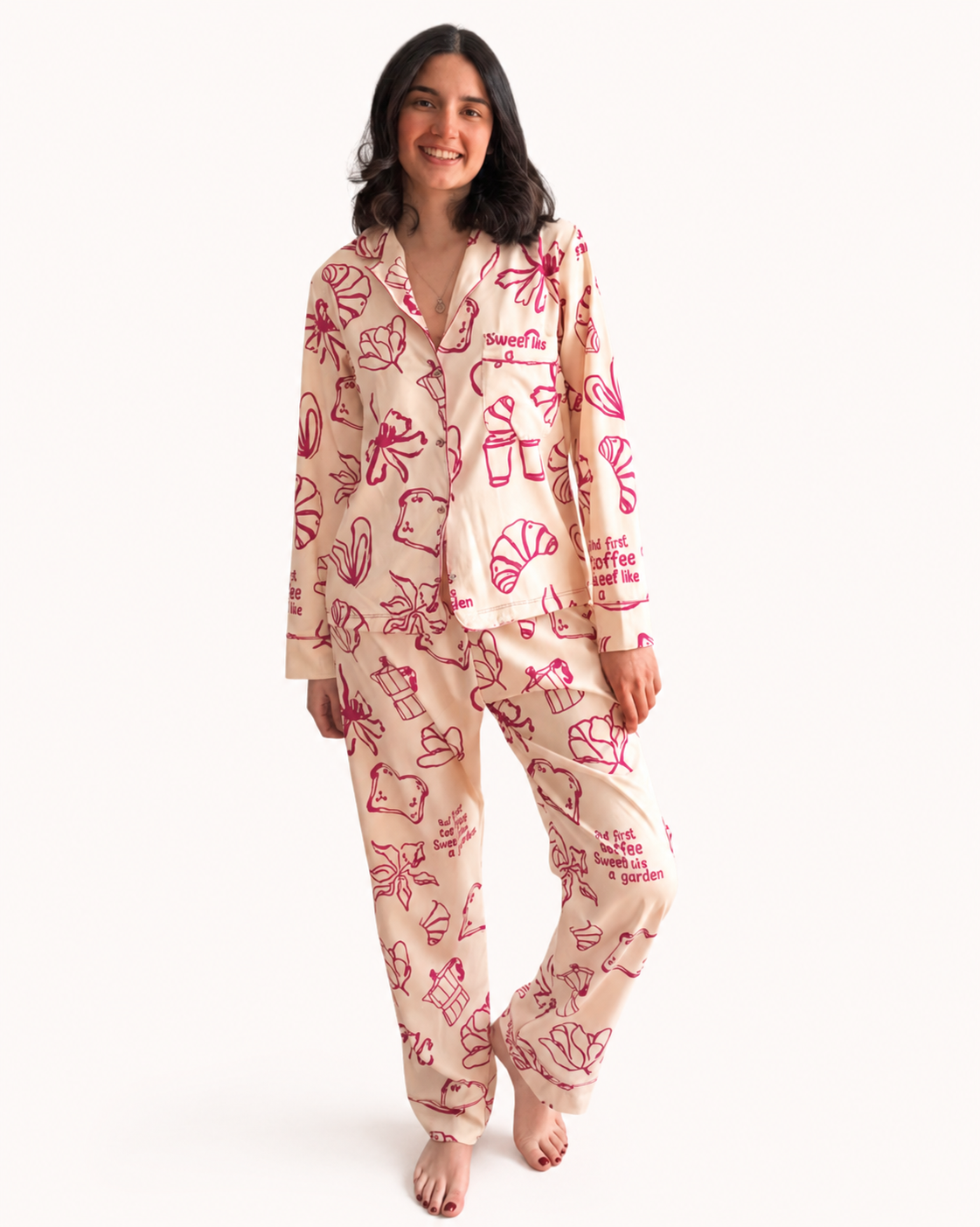 Sweet Like a Garden · Manga Corta (Amarillo/Fucsia)