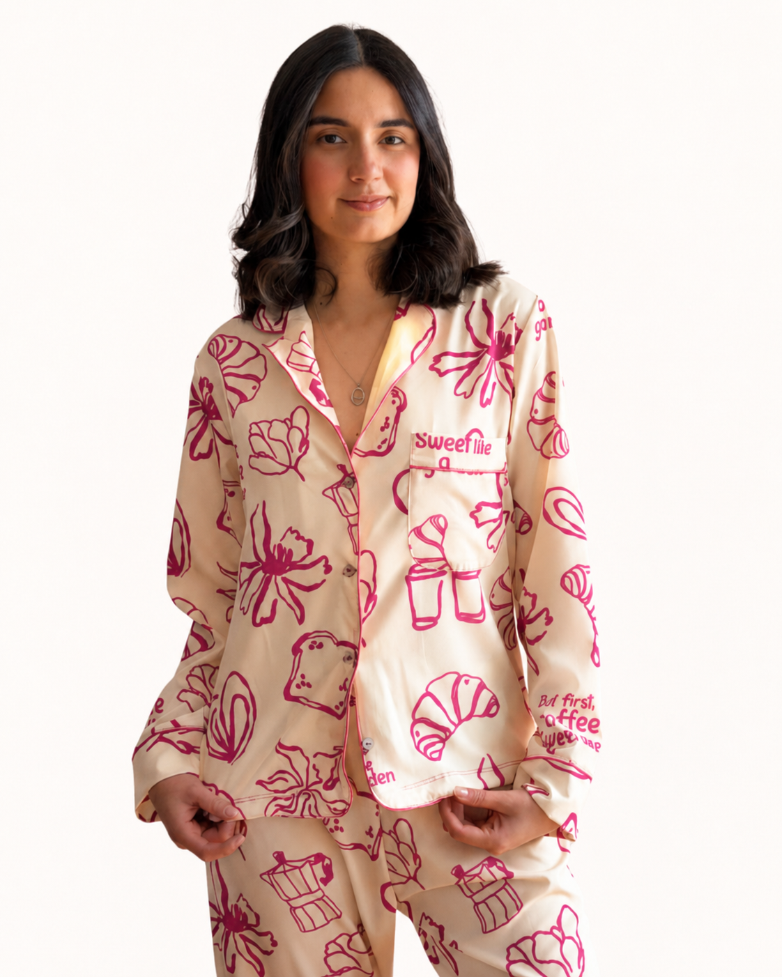 Sweet Like a Garden · Manga Corta (Amarillo/Fucsia)